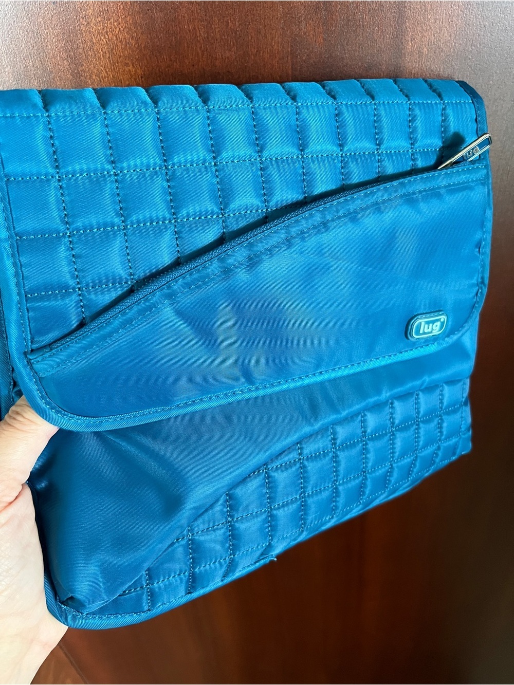 Lug Skipper Crossbody Bag Quilted Aqua Blue Travel Handbag Purse - Picture 5 of 8